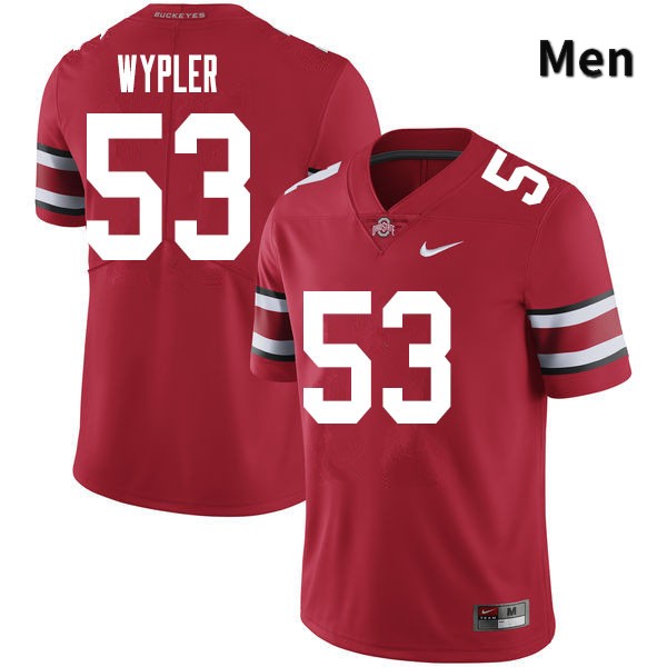 Men's Ohio State Buckeyes #53 Luke Wypler Red Authentic College Stitched Football Jersey 23ZV042NH